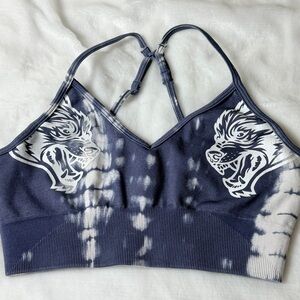 Darc Sport Everson Seamless Sports Bra Serpent Print Blue White Medium